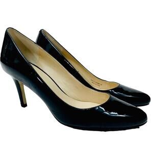 Cole Haan Women's Black Patent Leather 3" Classic Almond Toe Pumps Heels Size 8